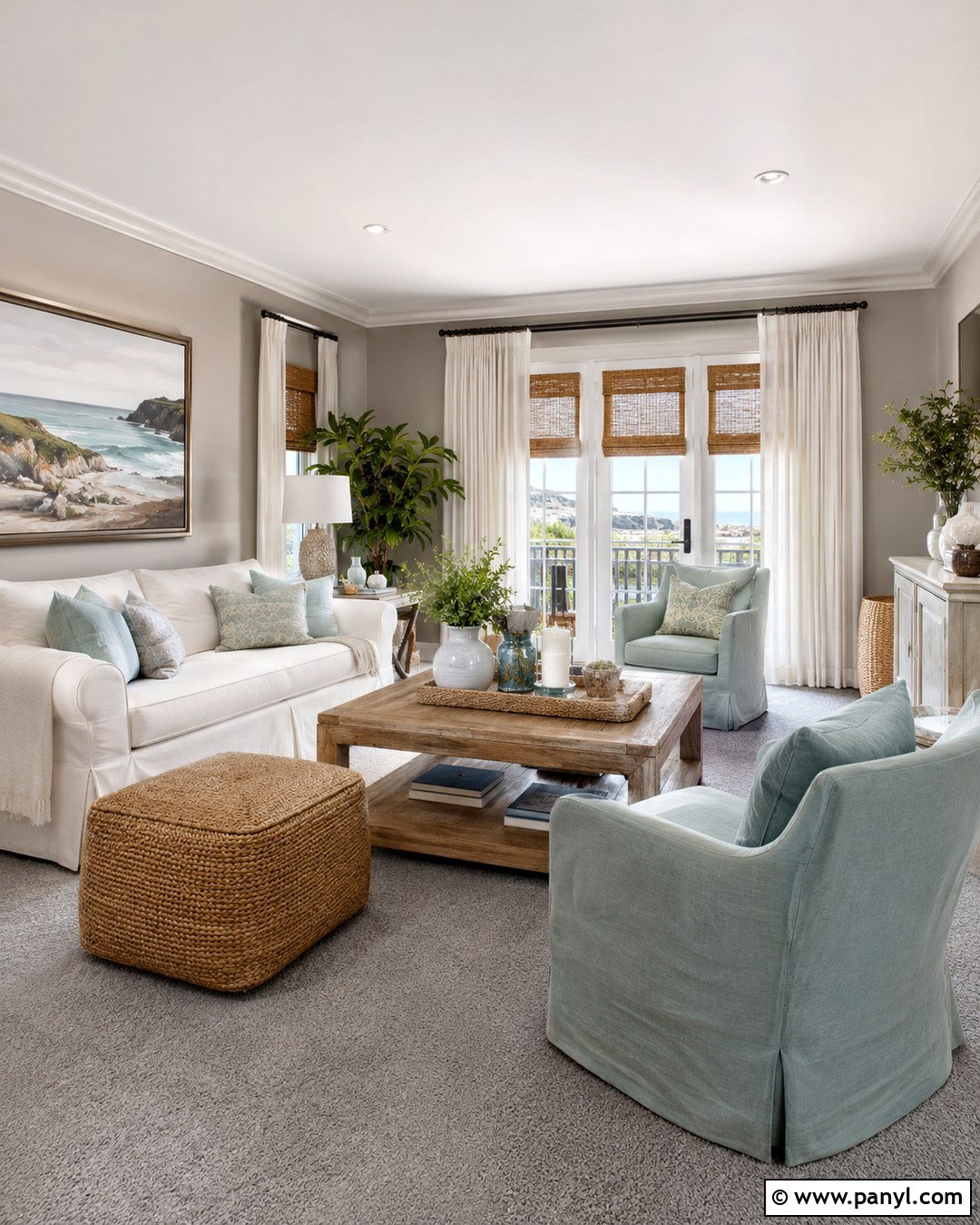 Grey Carpet And Grey Walls With Coastal Blue - 20 Grey Carpet Grey Walls
