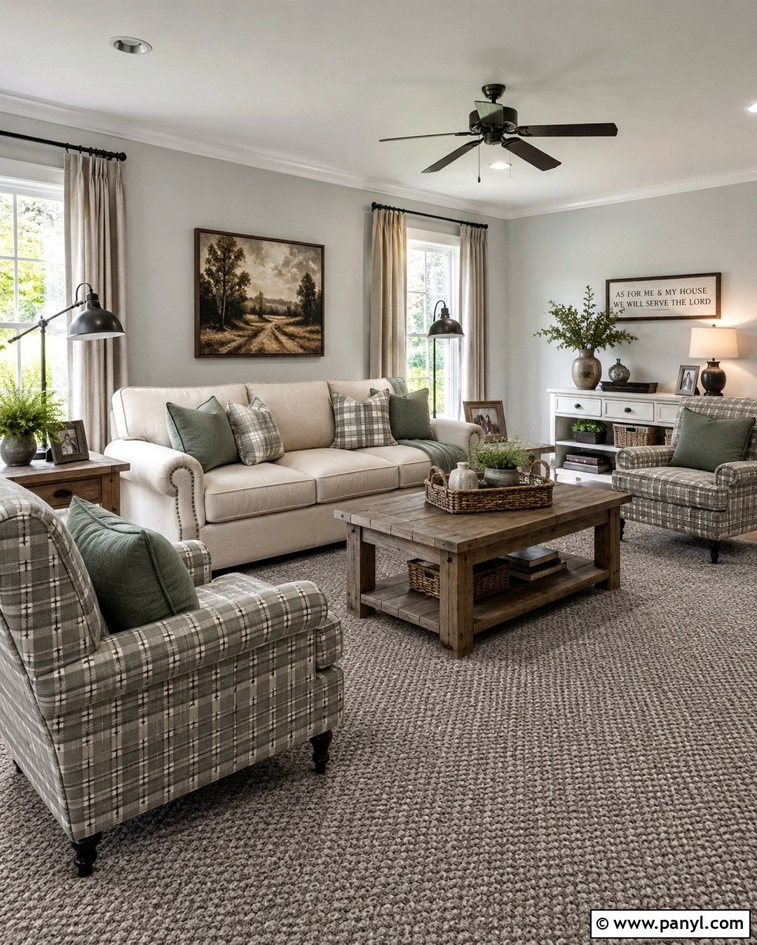 Grey Carpet And Grey Walls With Farmhouse Decor - 20 Grey Carpet Grey Walls