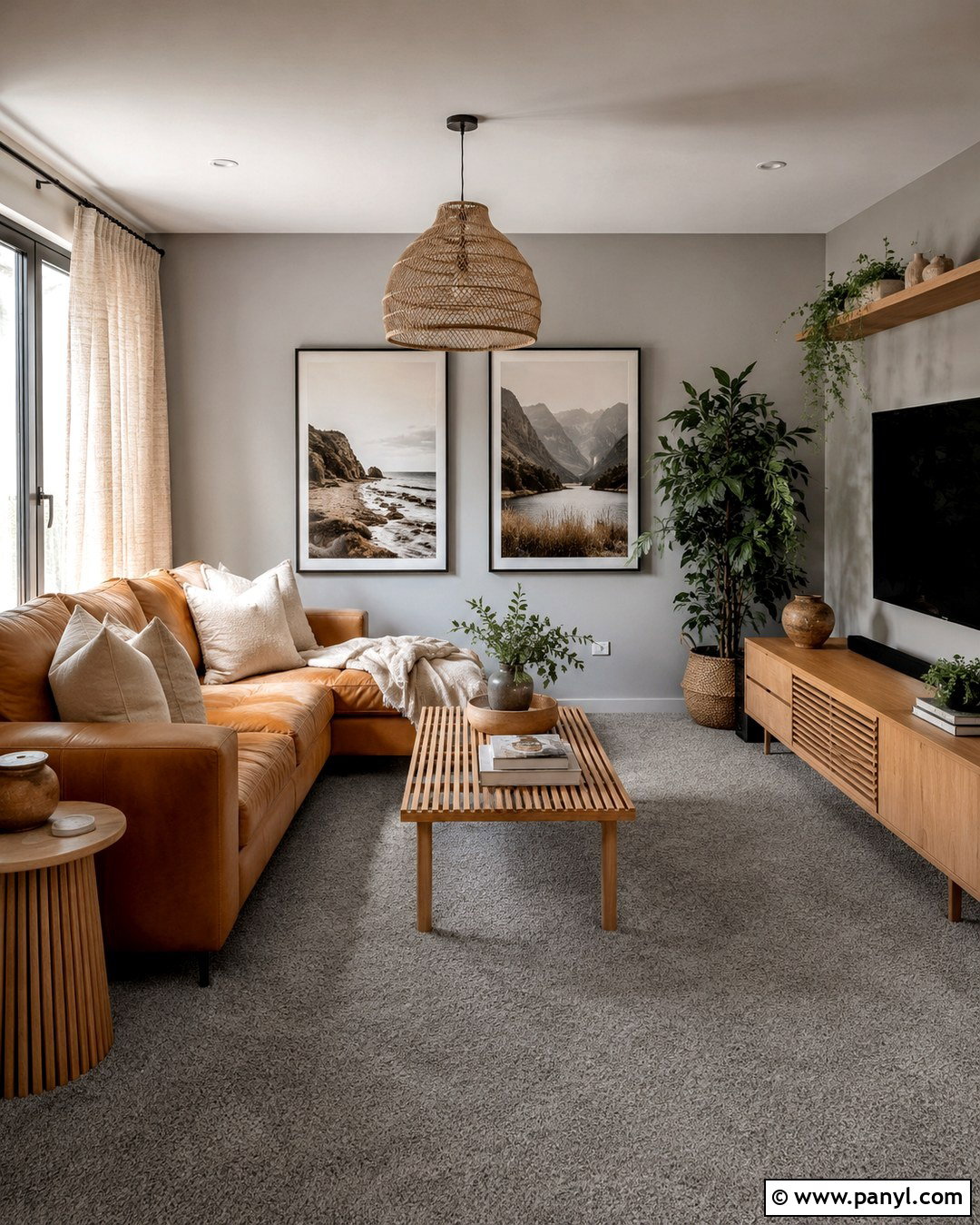 Grey Carpet And Grey Walls With Natural Wood - 20 Grey Carpet Grey Walls