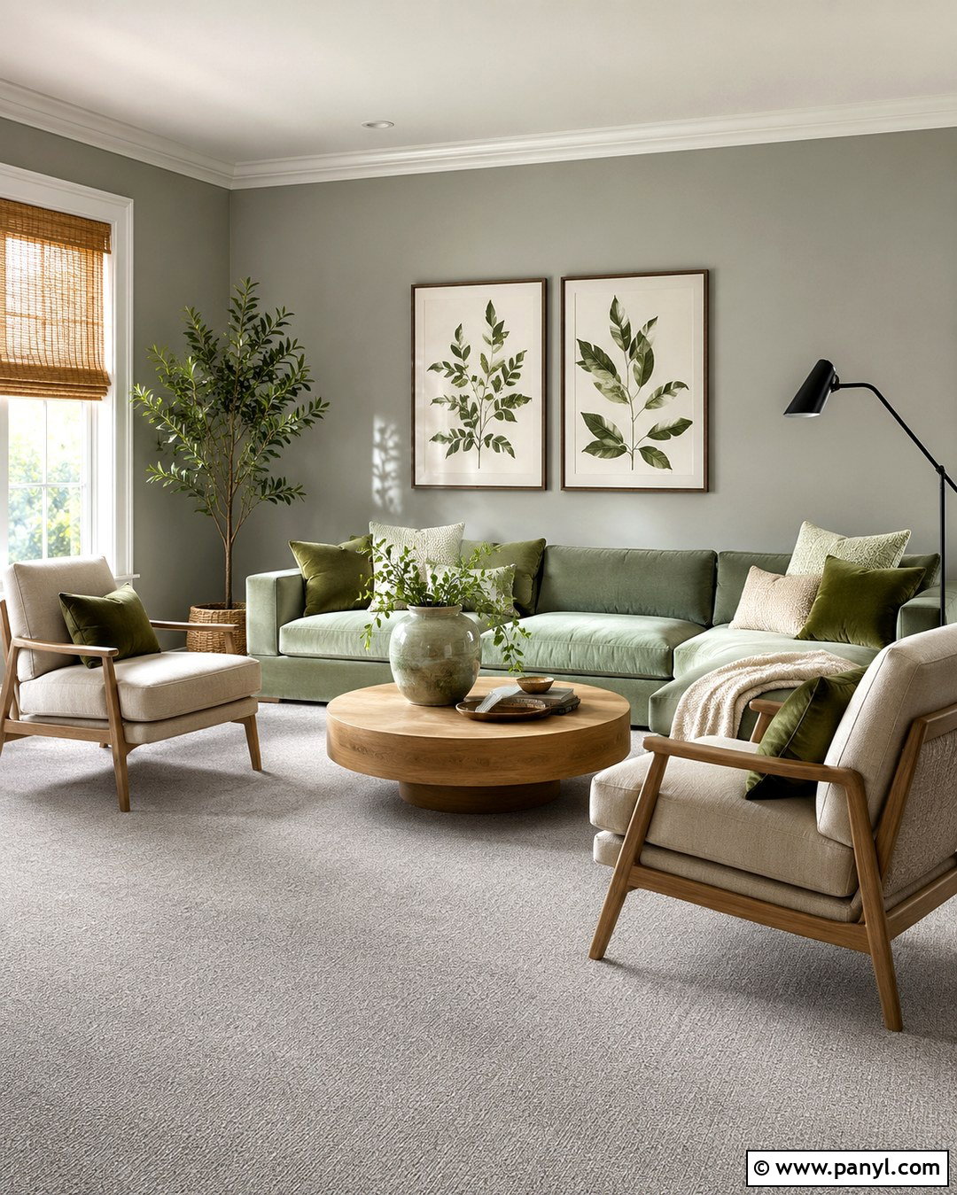 Grey Carpet And Grey Walls With Sage Green - 20 Grey Carpet Grey Walls