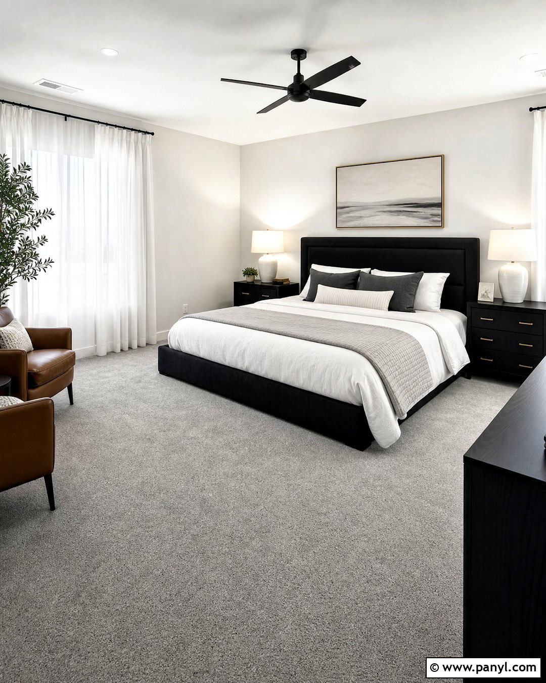 Grey Carpet Bedroom With Black Furniture - 20 grey carpet bedroom ideas