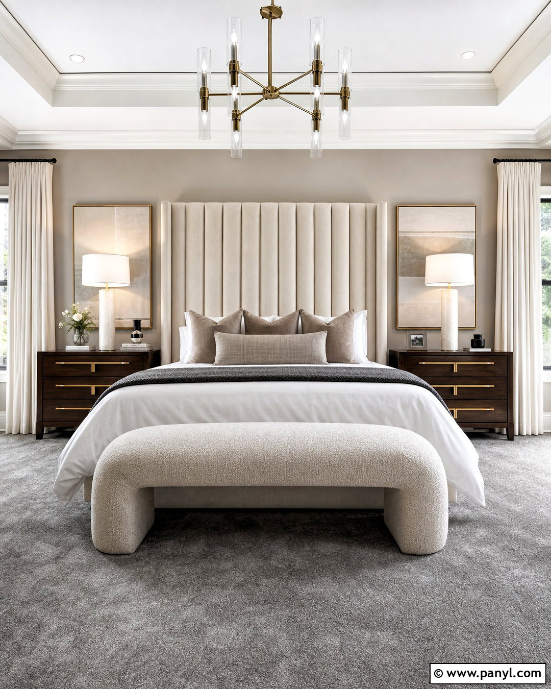 Grey Carpet Bedroom With Luxury Decor - 20 grey carpet bedroom ideas