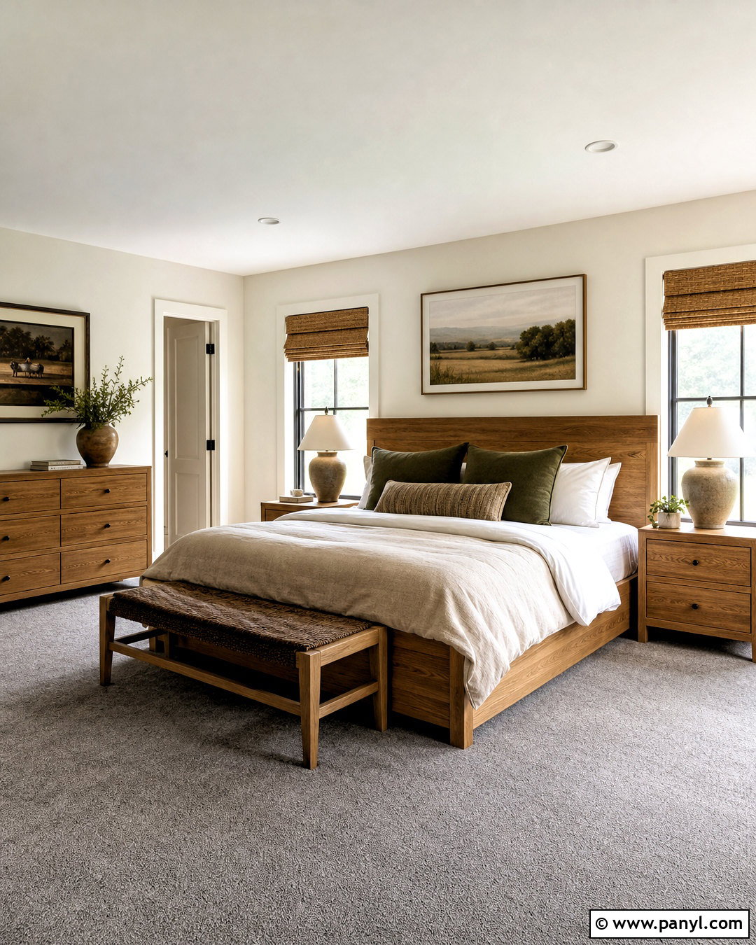 Grey Carpet Bedroom With Wood Furniture - 20 grey carpet bedroom ideas