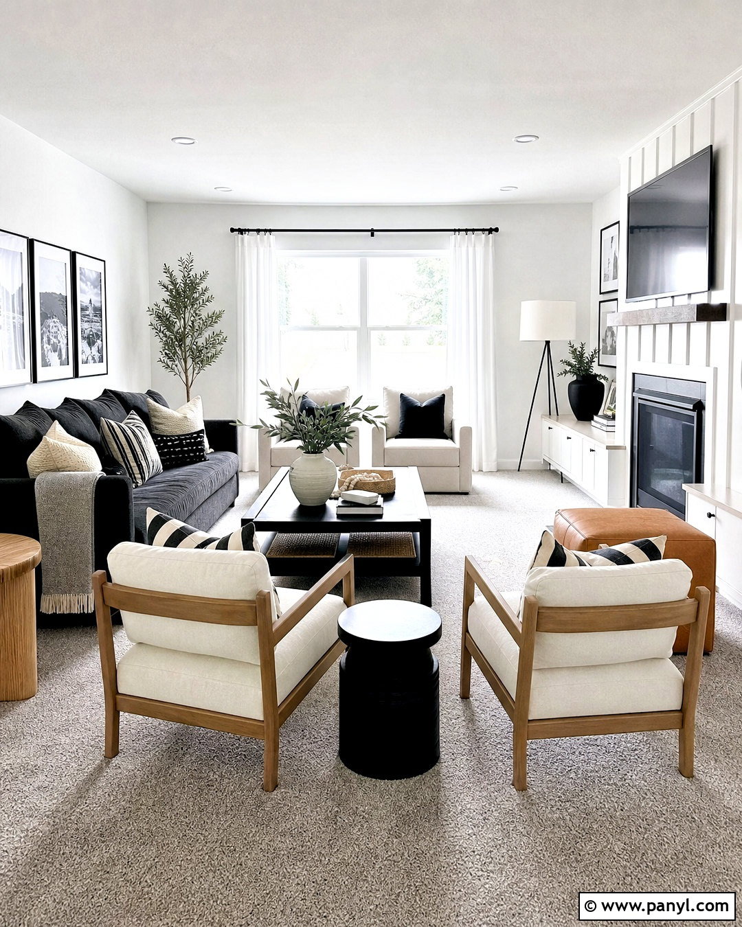 Grey Carpet With Black And White - 20 grey carpet living room color schemes