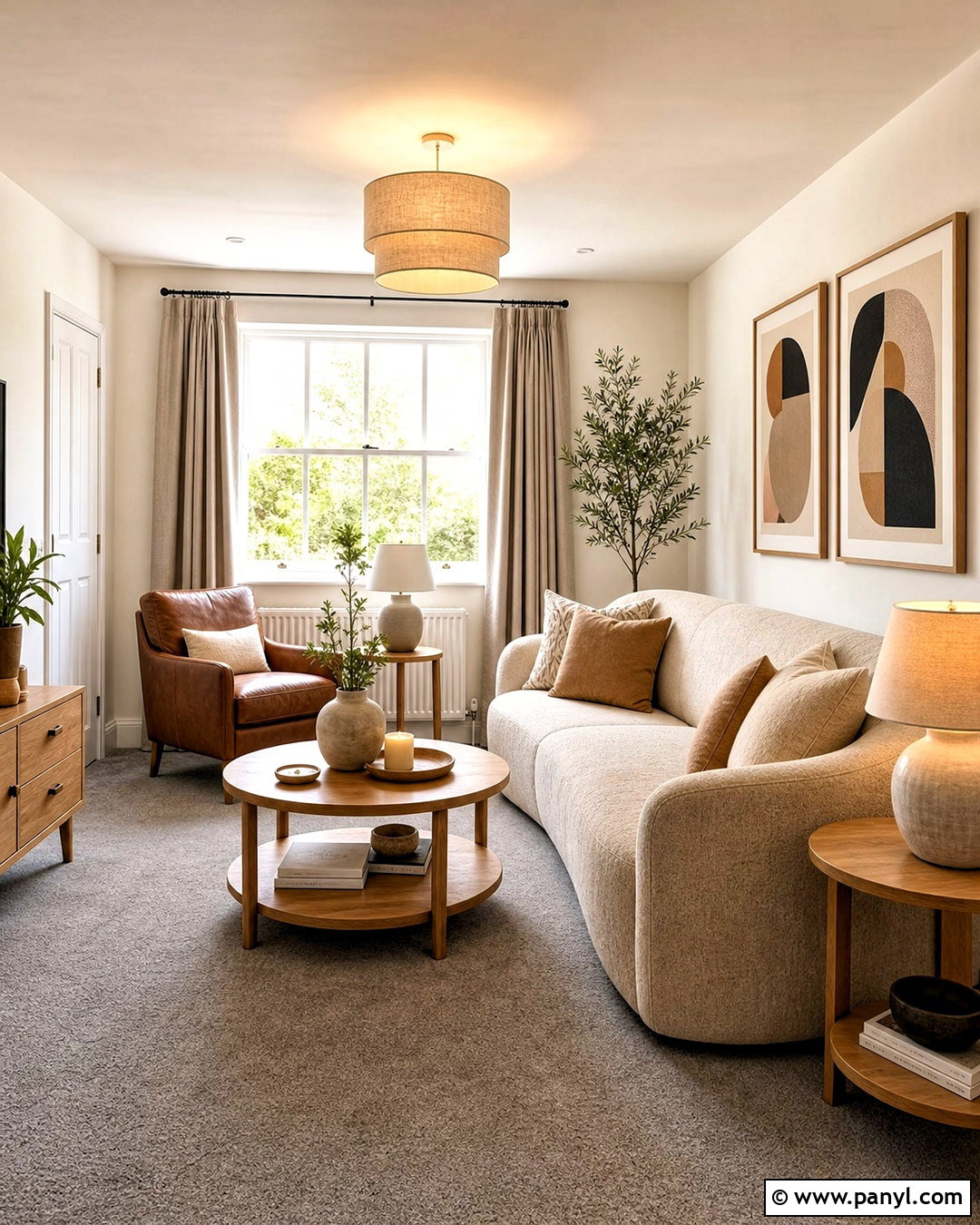 Grey Carpet With Cozy Beige Decor - 20 grey carpet living room ideas