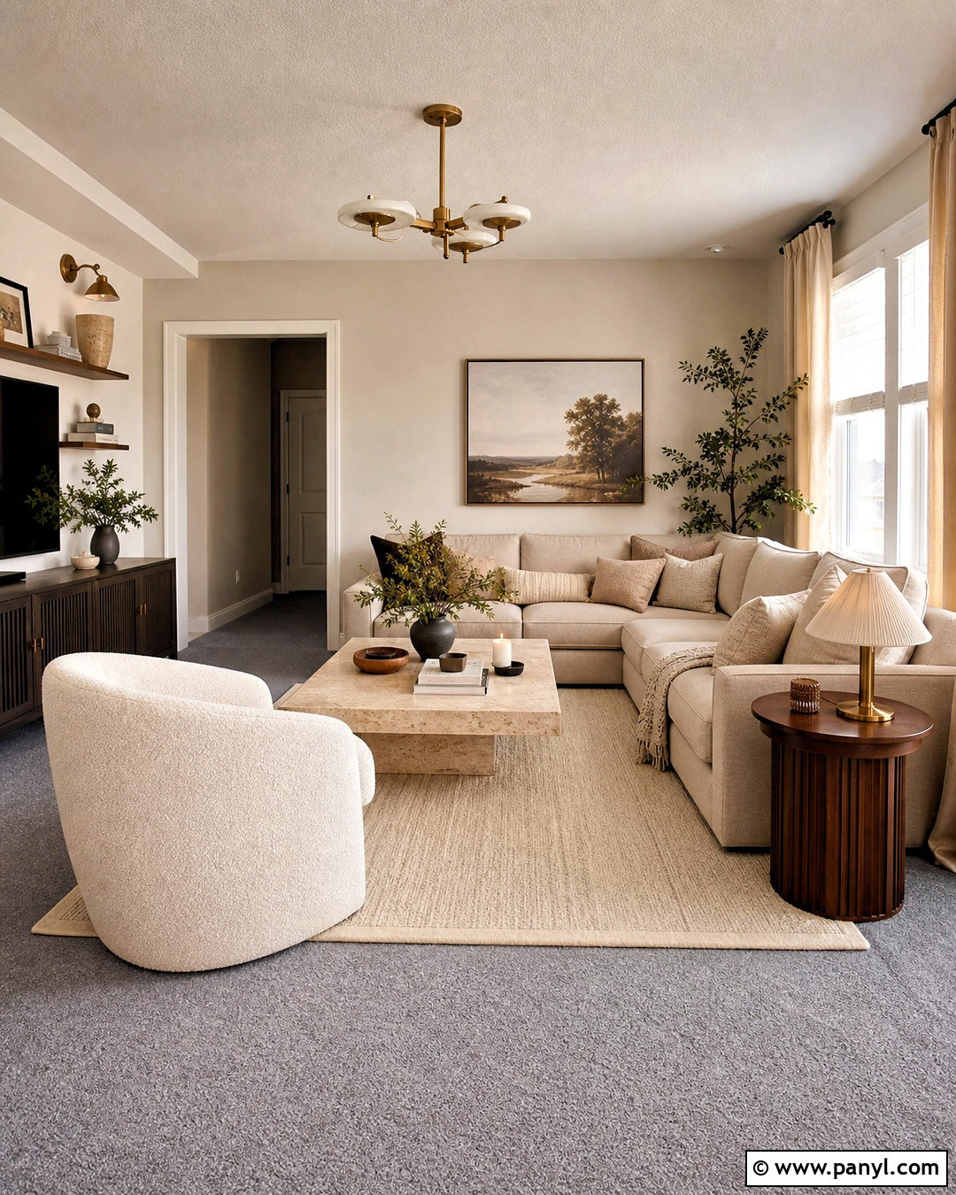 Grey Carpet With Cream And Beige - 20 grey carpet living room color schemes