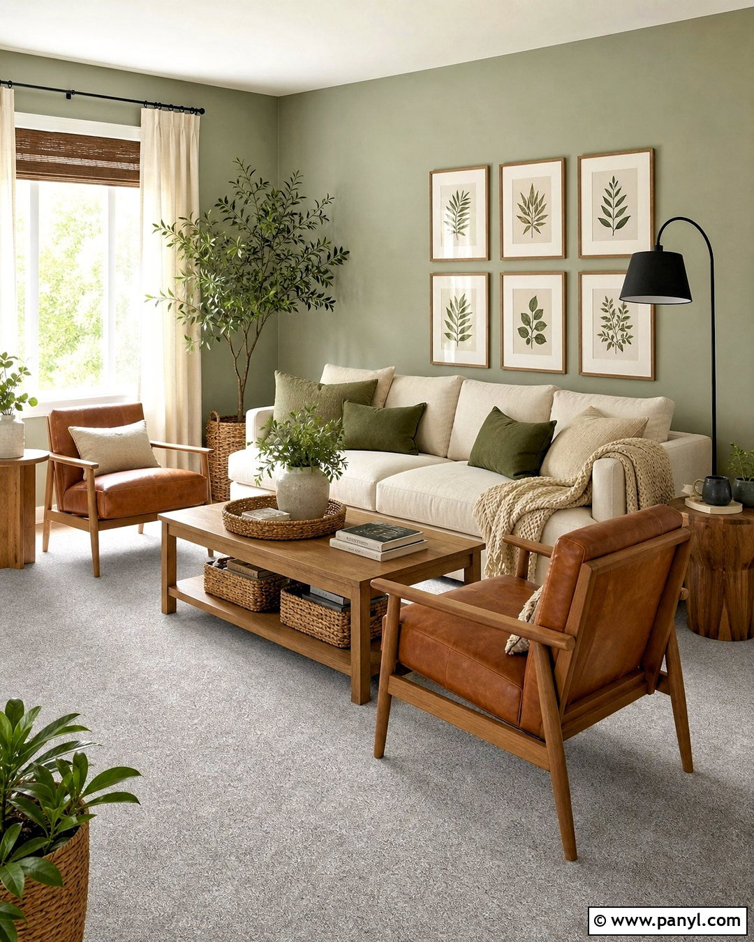 Grey Carpet With Sage Green - 20 grey carpet living room color schemes