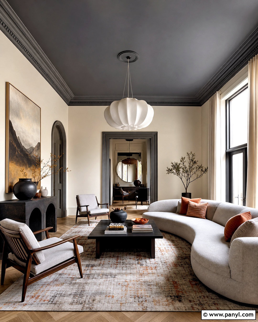Grey Ceiling Living Room With White Walls - 20 grey paint living room ideas