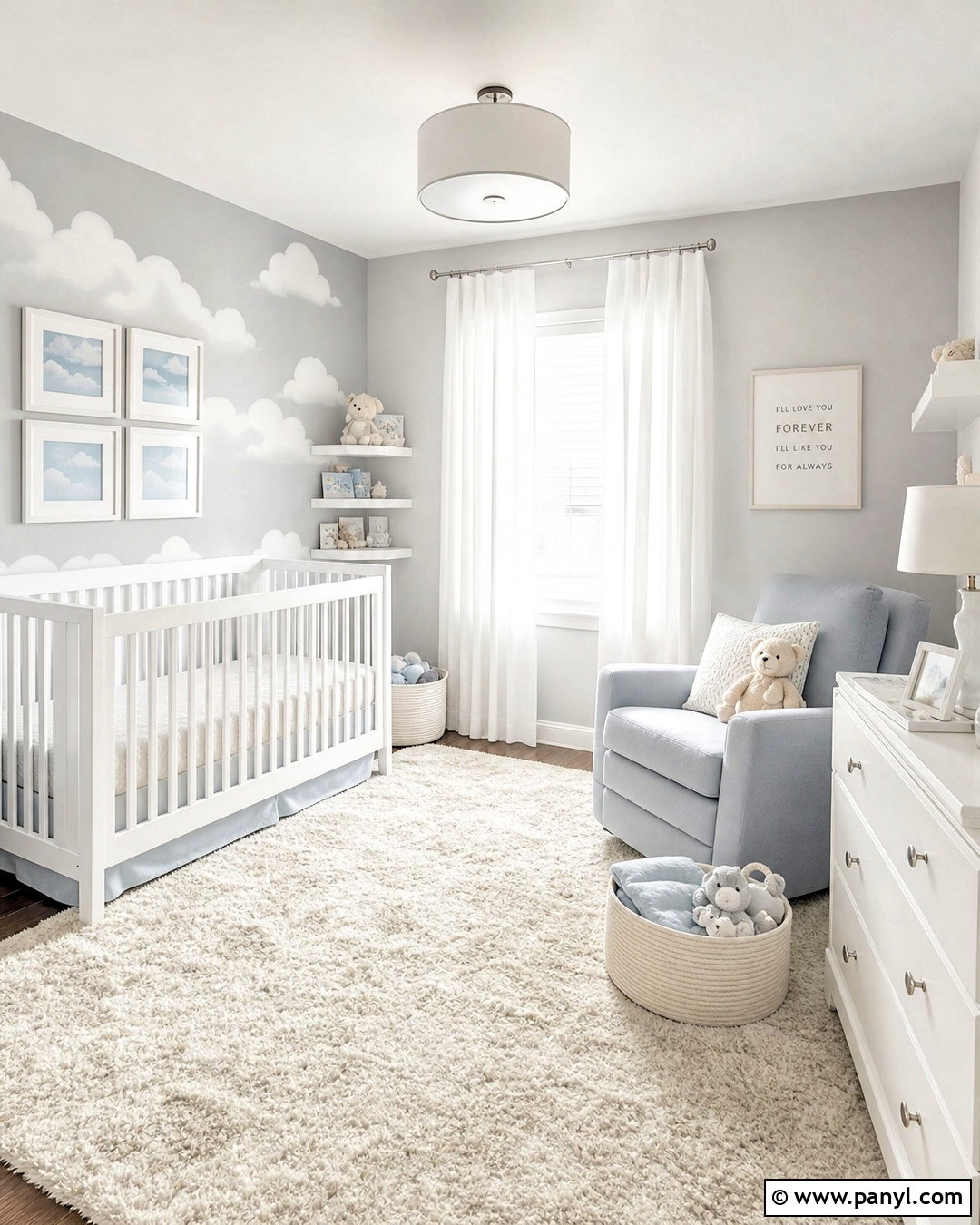 Grey Cloud Nursery - 20 grey nursery ideas