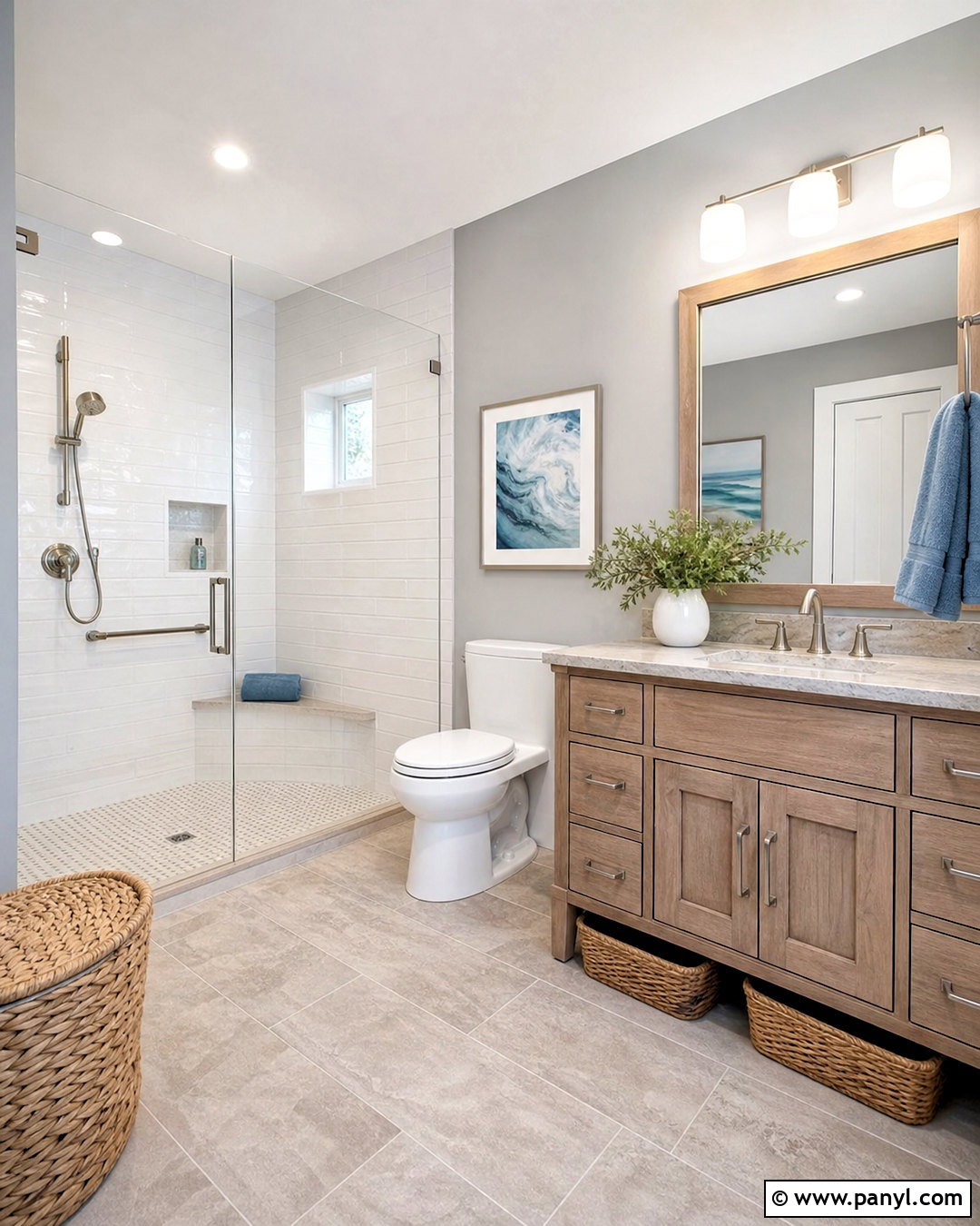 Grey Coastal Restroom - 20 grey restroom ideas