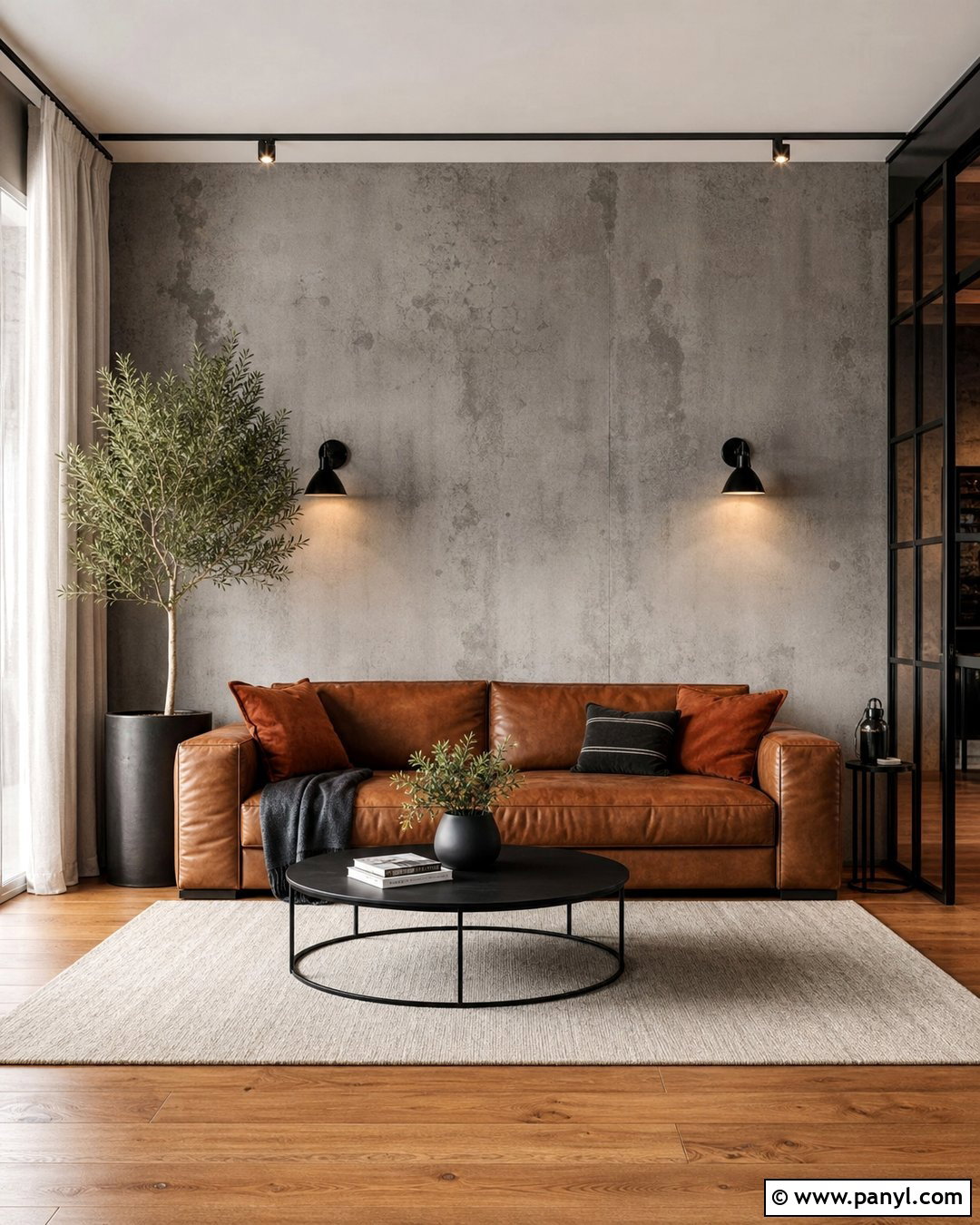 Grey Concrete Effect Feature Wall - 30 Grey Feature Wall Ideas