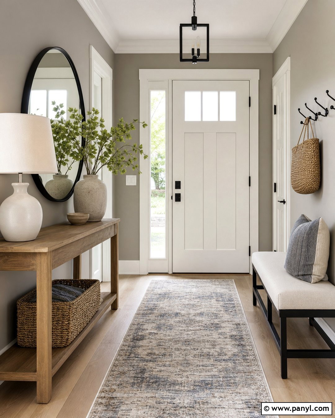 Grey Entryway Walls With White Doors - 25 White Grey Walls