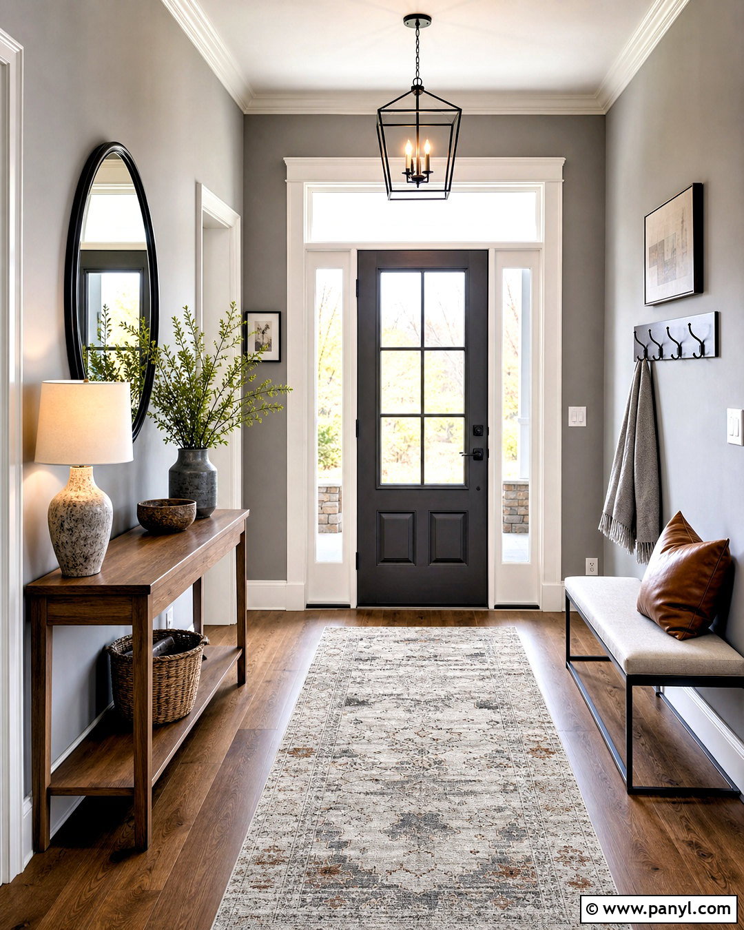Grey Entryway With Black Accents - 20 grey interior design ideas