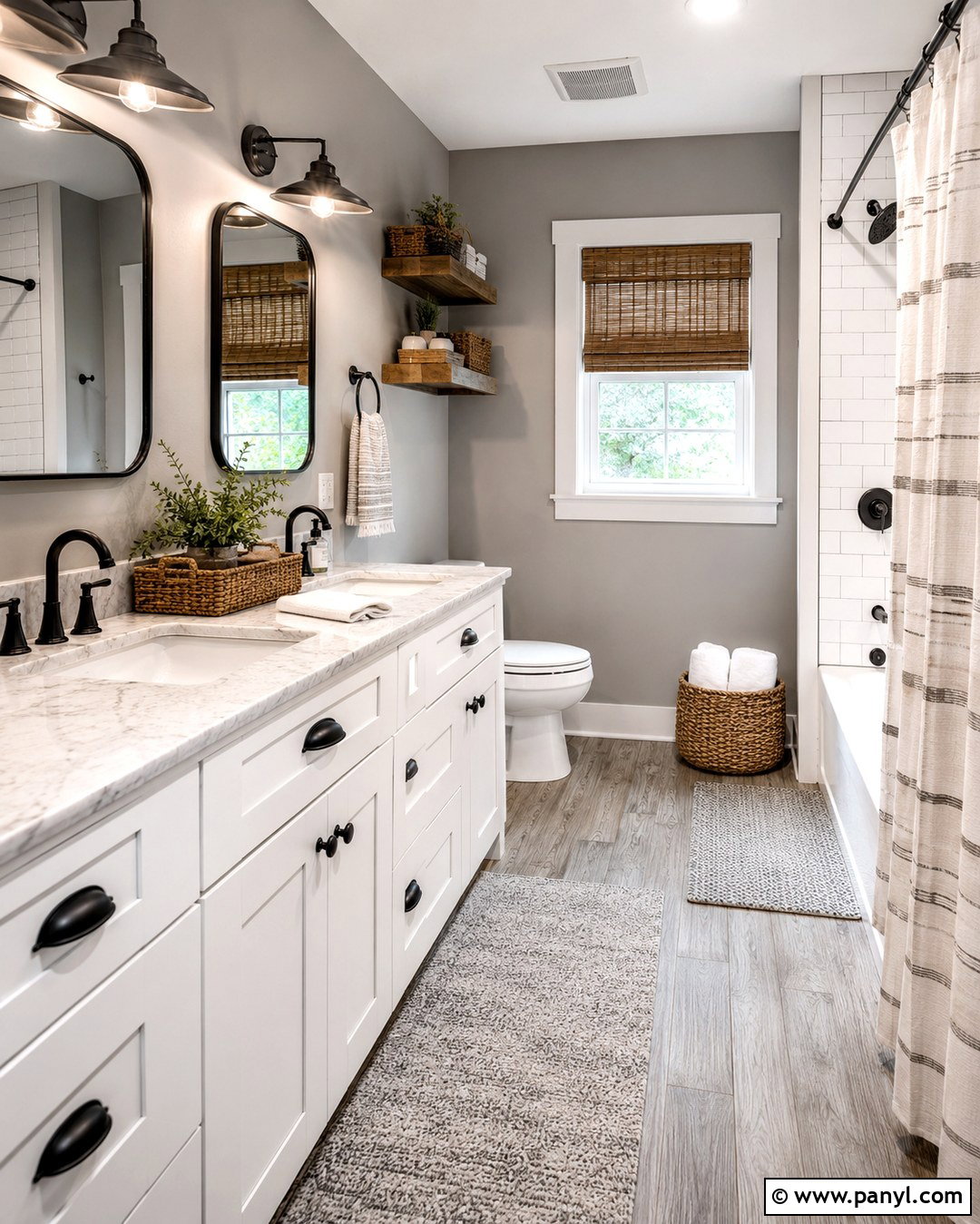 Grey Farmhouse Bathroom - 20 Bathrooms With Grey Walls