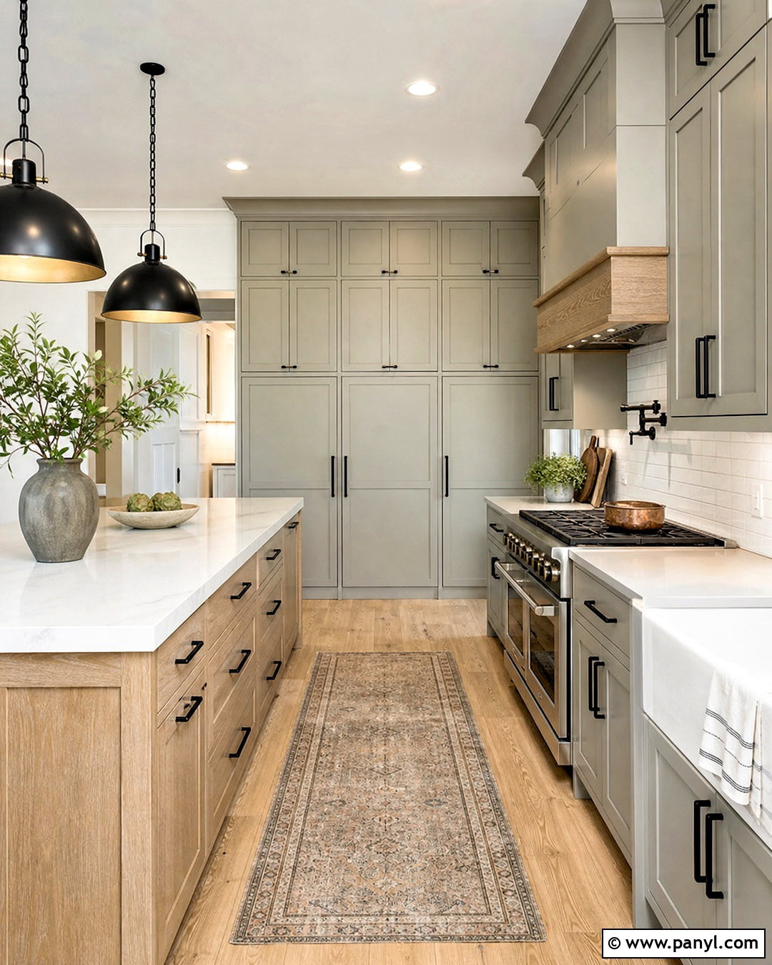 Grey Farmhouse Kitchen With Pantry Wall - 20 grey farmhouse kitchen ideas