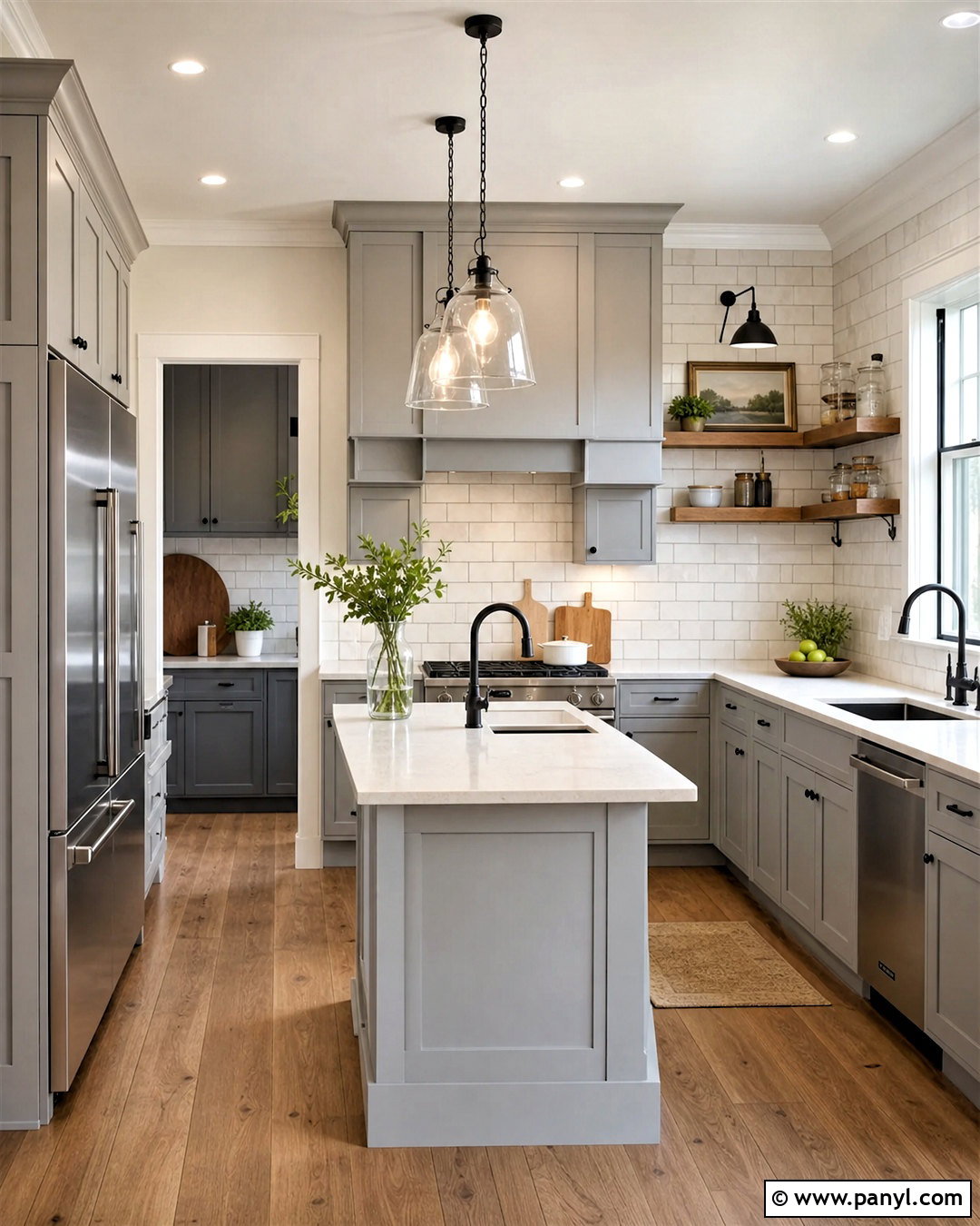 Grey Farmhouse Kitchen With Subway Tile - 20 grey farmhouse kitchen ideas