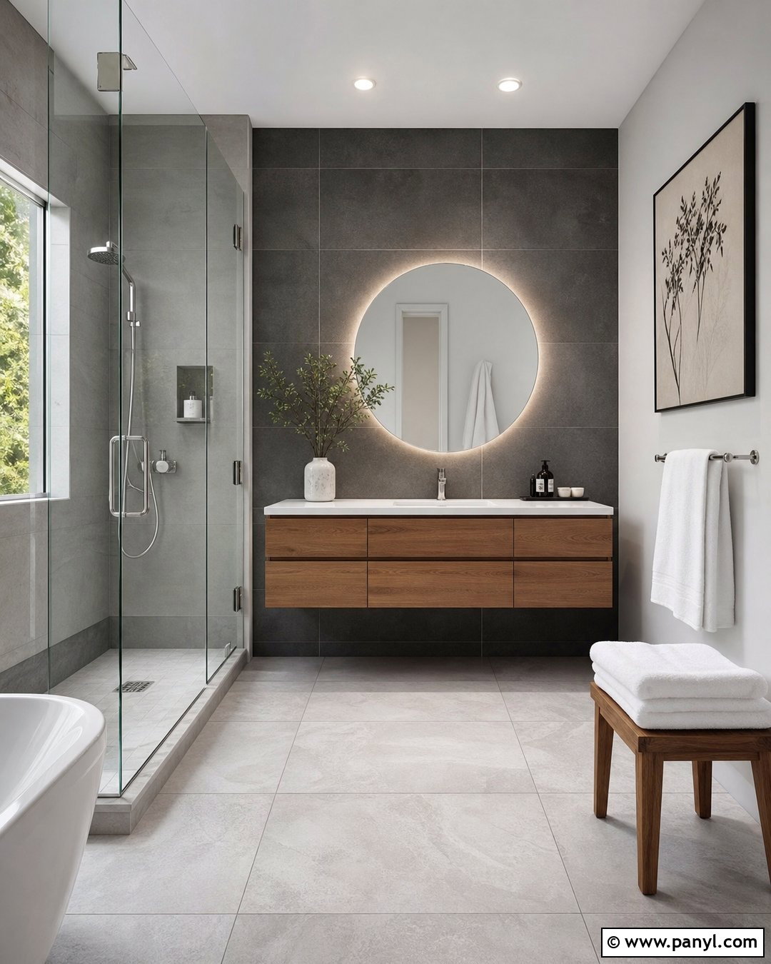 Grey Feature Wall Bathroom - 30 Grey Feature Wall Ideas