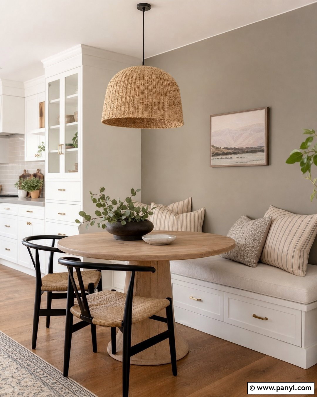 Grey Feature Wall Breakfast Nook - 30 Grey Feature Wall Ideas