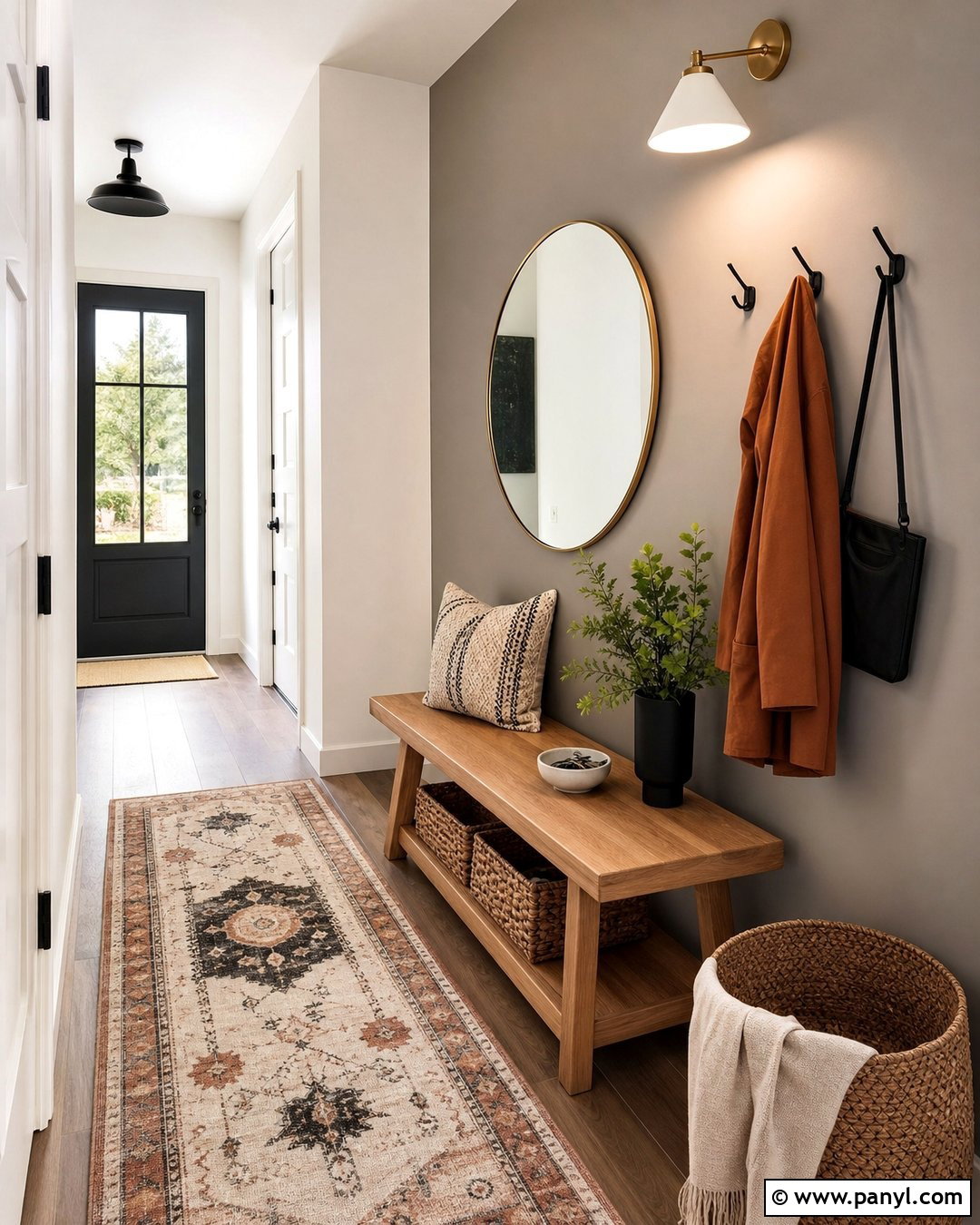 Grey Feature Wall Entryway - 30 Grey Feature Wall Ideas