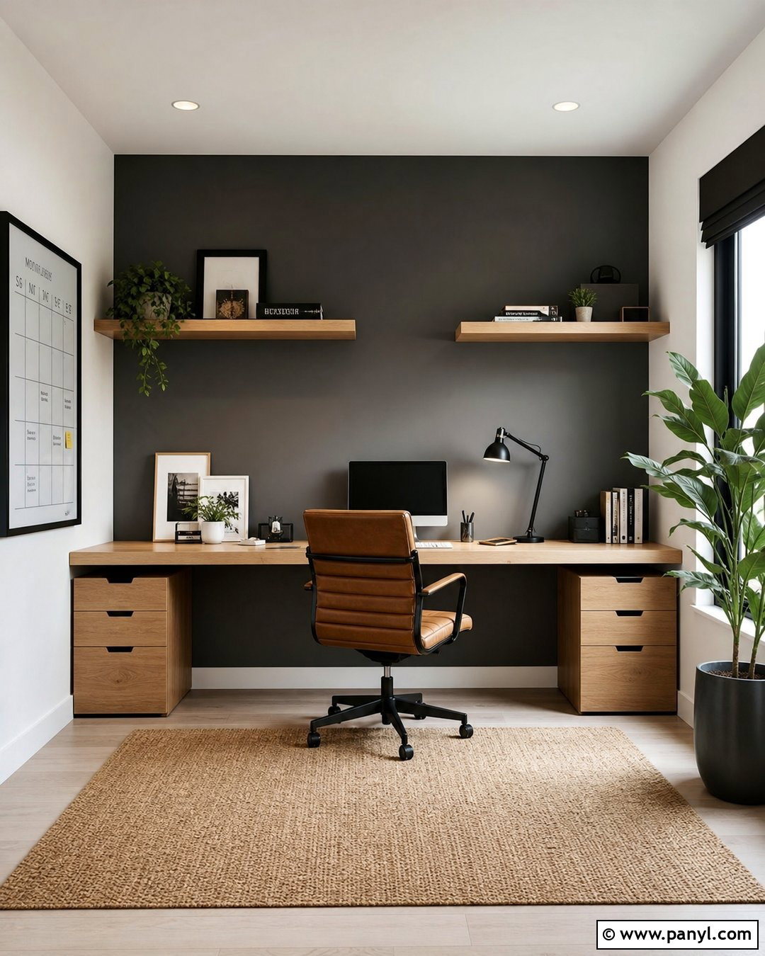 Grey Feature Wall Home Office - 30 Grey Feature Wall Ideas