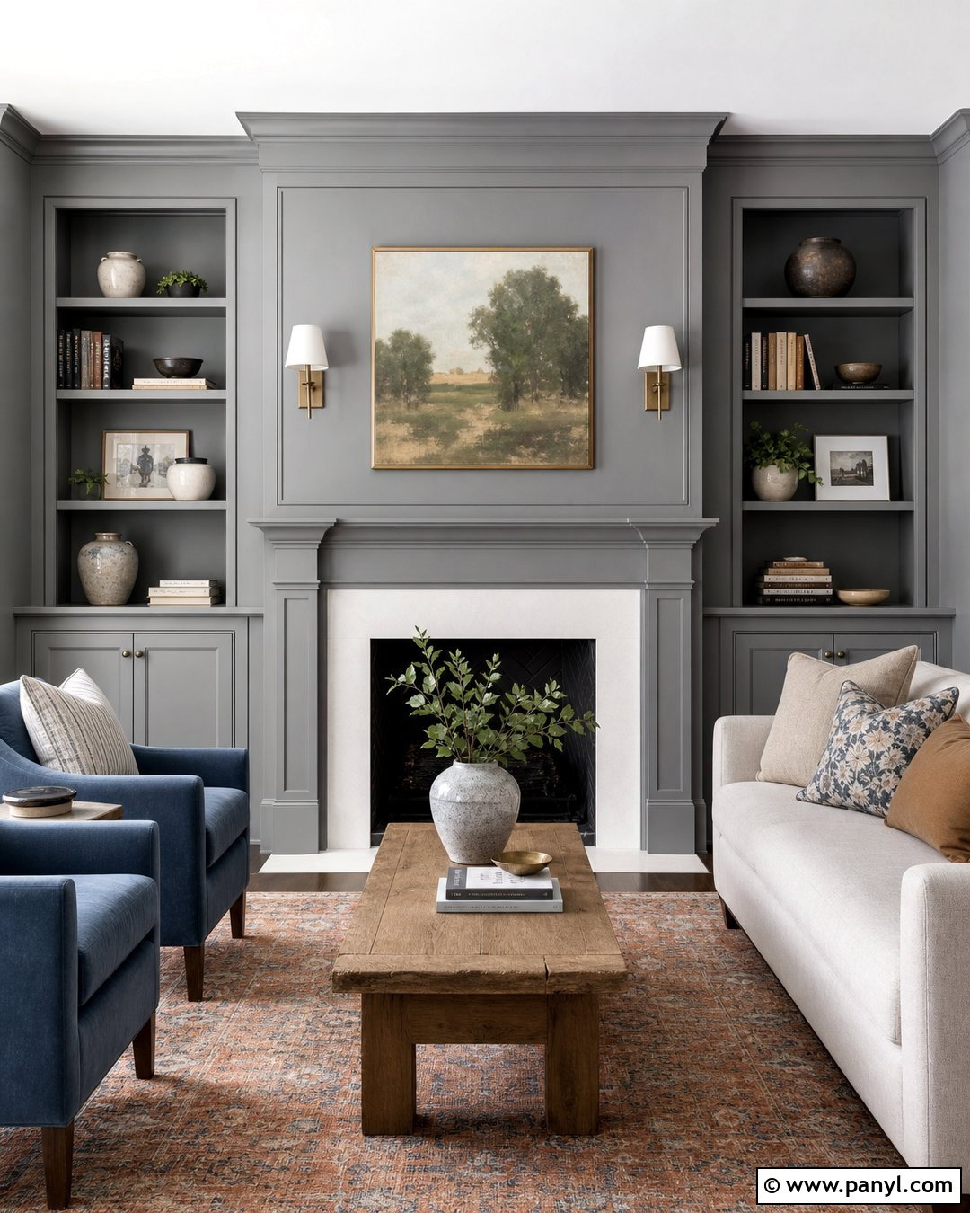 Grey Fireplace Wall - 30 Grey Wall Paint Ideas