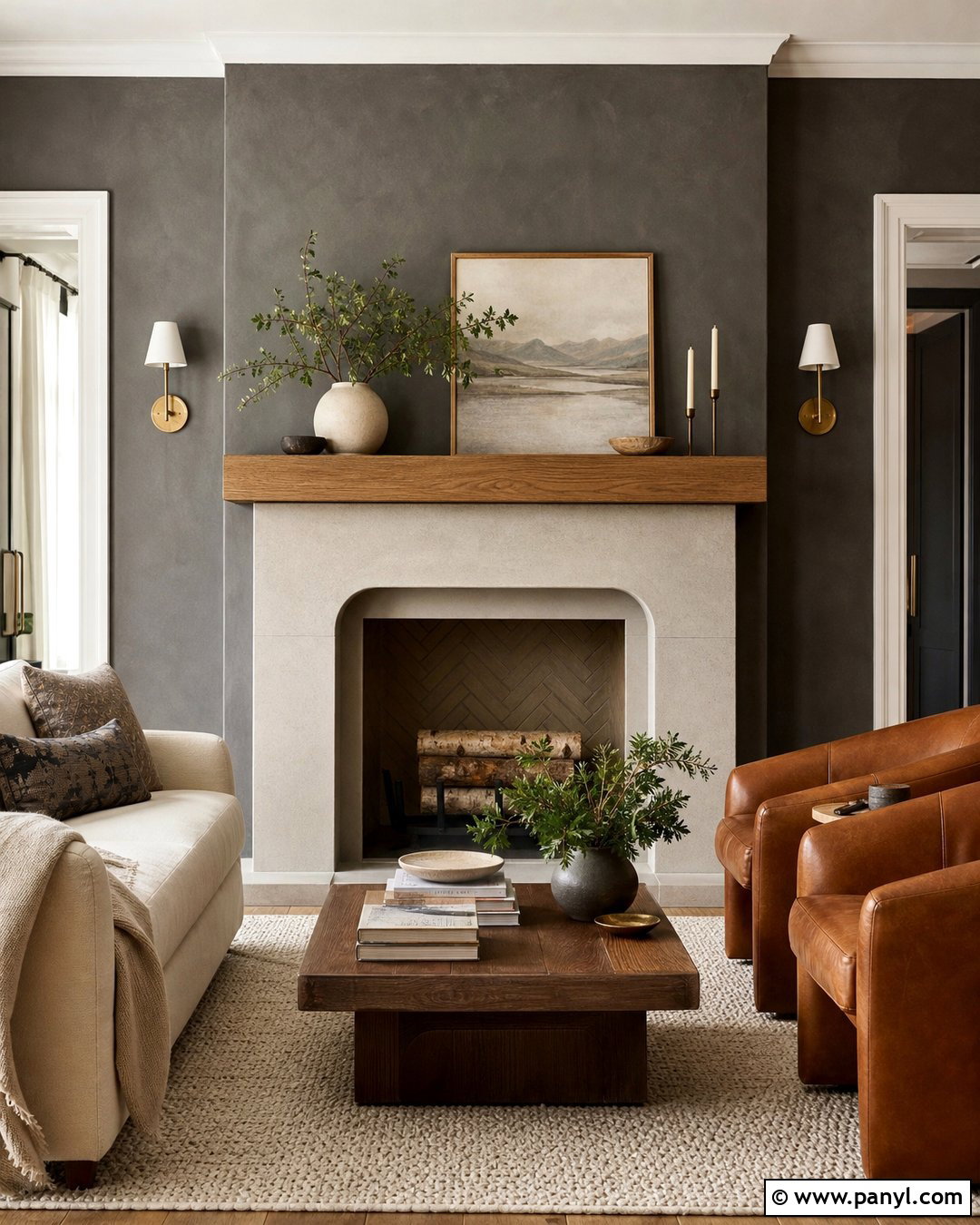 Grey Fireplace Wall - 50 grey wall ideas
