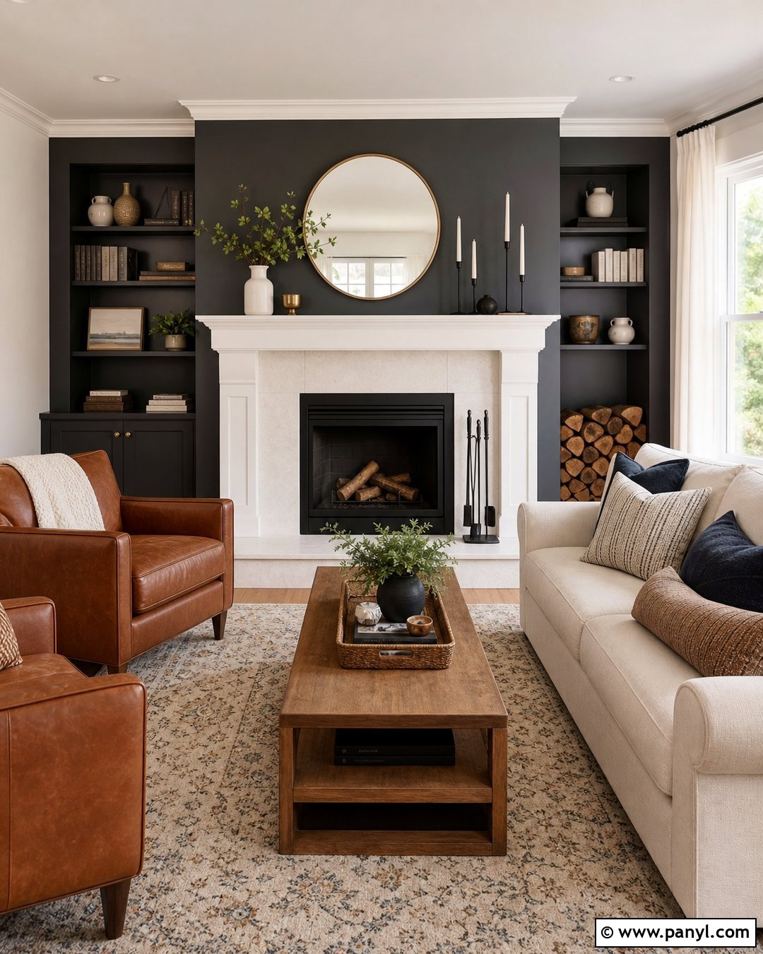 Grey Fireplace Wall With White Surround - 25 White Grey Walls