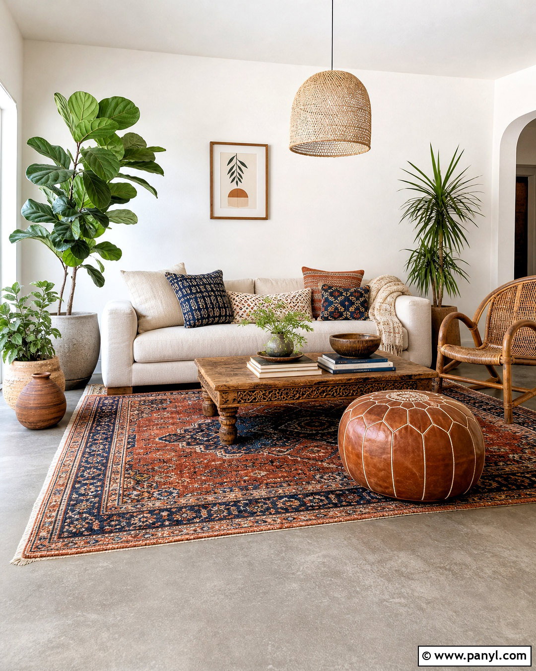 Grey Floor Boho Living Room - 20 grey floor living room ideas