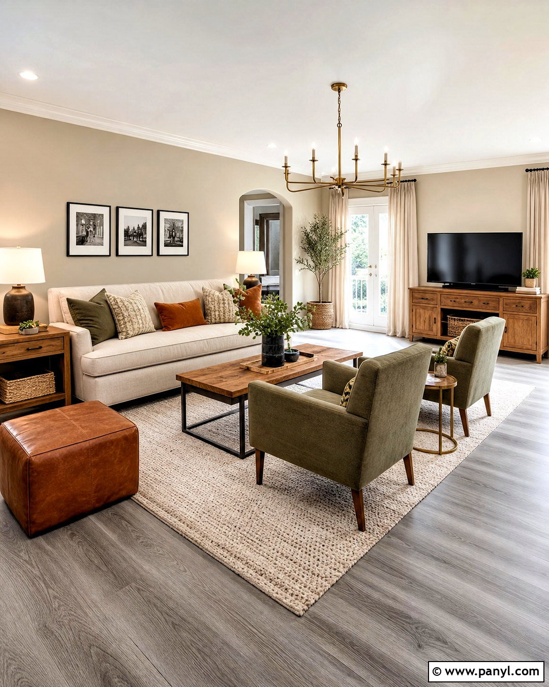 Grey Floor Interior With Beige Walls - 20 grey floor interior ideas