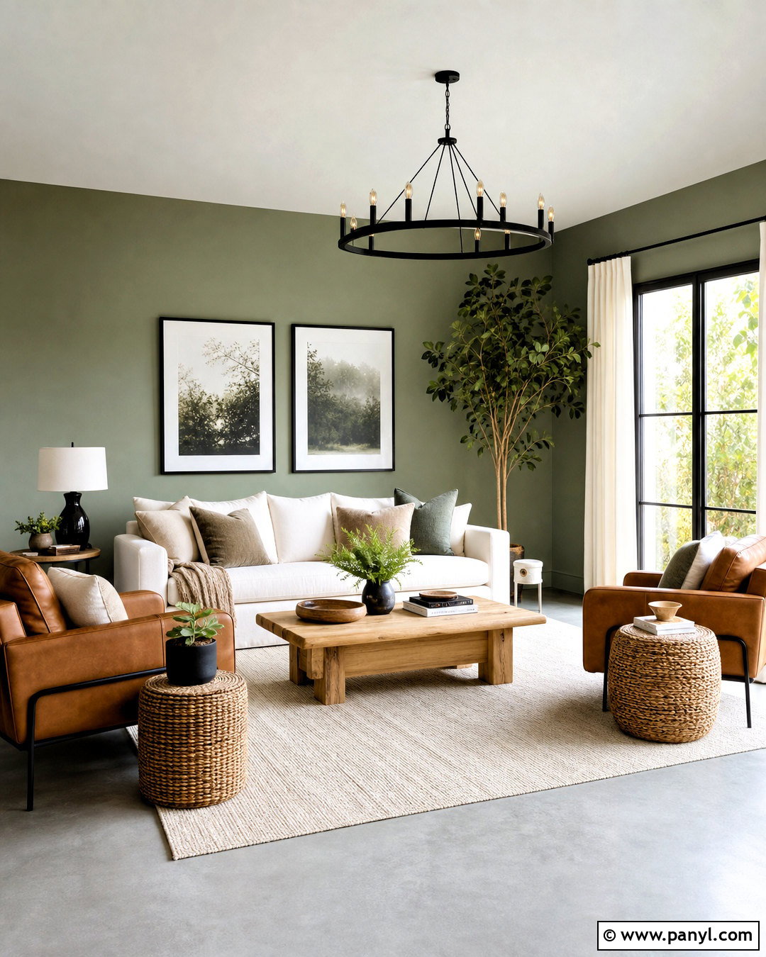 Grey Floor Living Room With Sage Green Walls - 20 grey floor living room ideas