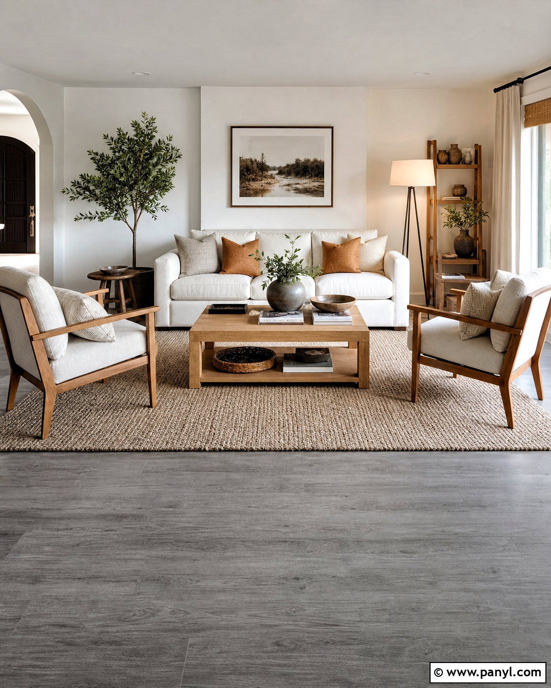 Grey Floors With A Warm Neutral Rug - 20 how to warm up grey floors