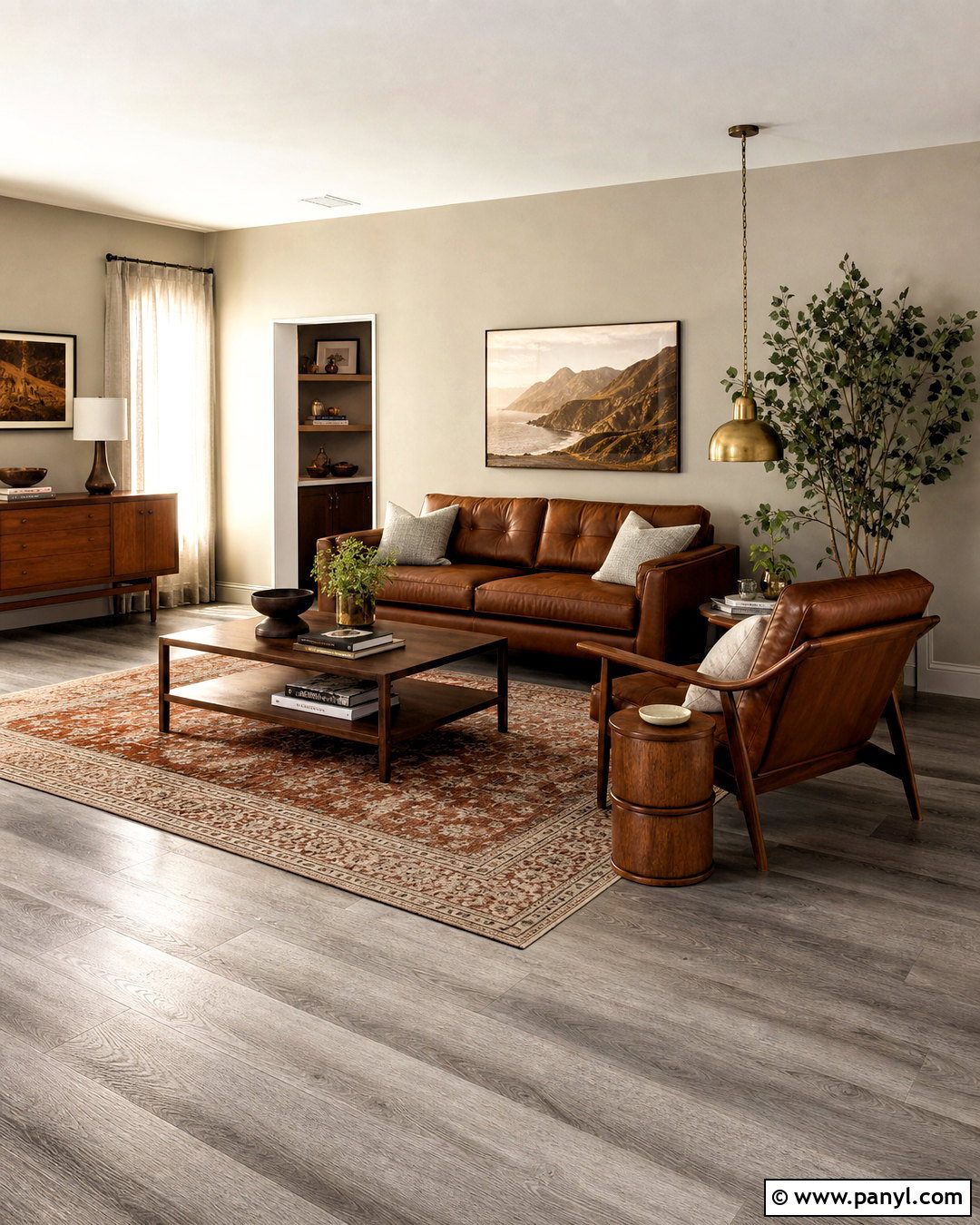 Grey Floors With Walnut And Brown Leather - 20 how to warm up grey floors