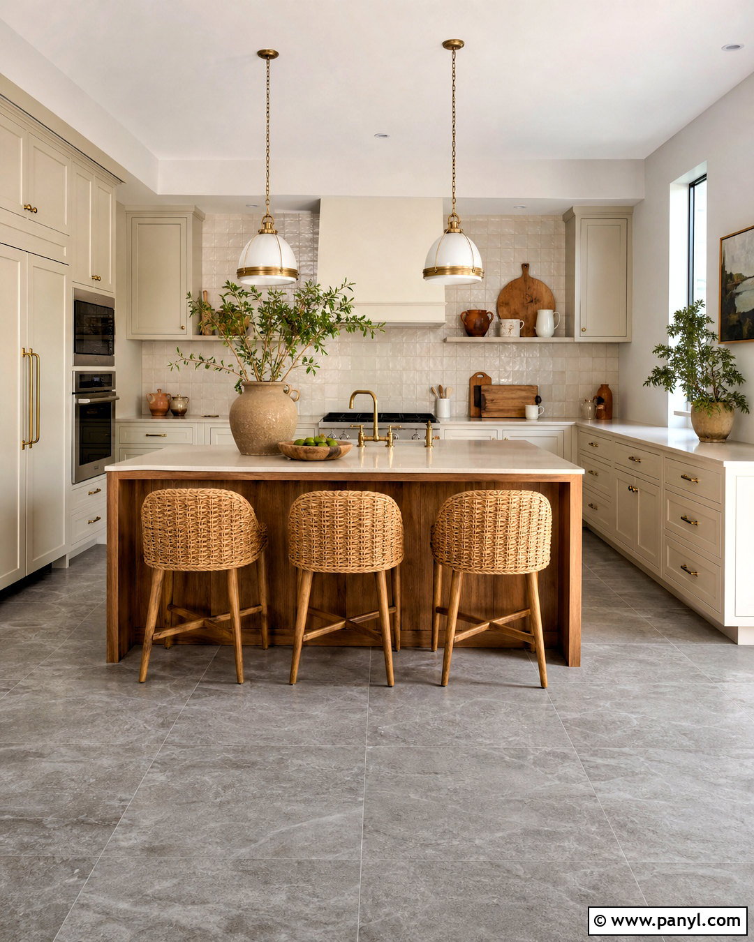 Grey Floors With Warm Kitchen Cabinets - 20 how to warm up grey floors