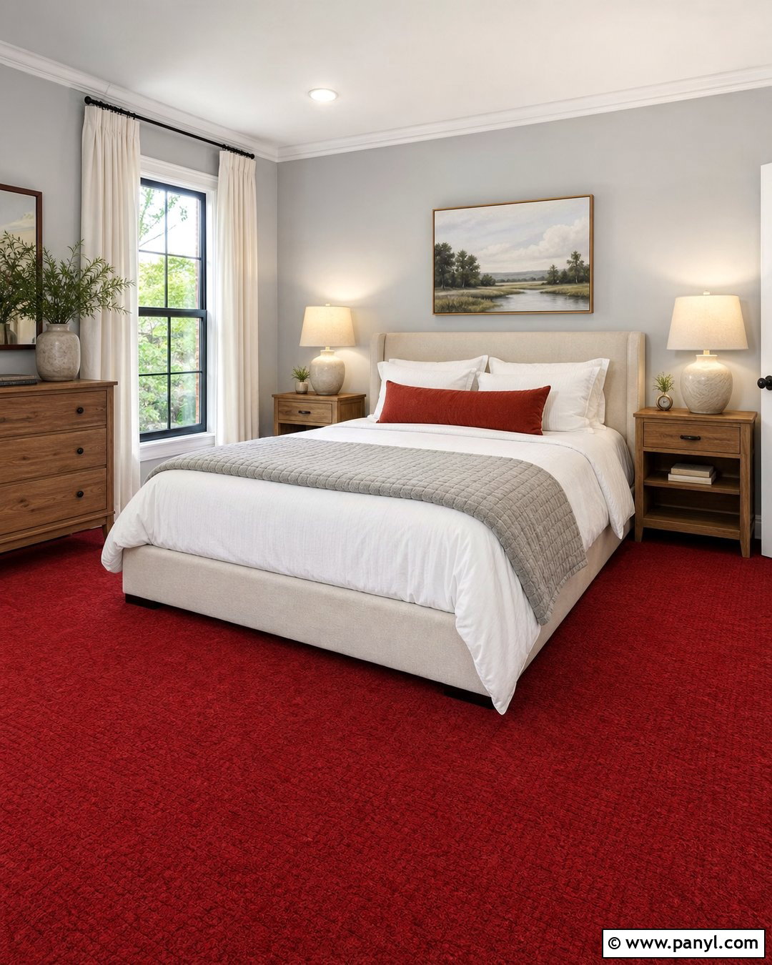 Grey Guest Room With Red Carpet - 20 Red Carpet Grey Walls