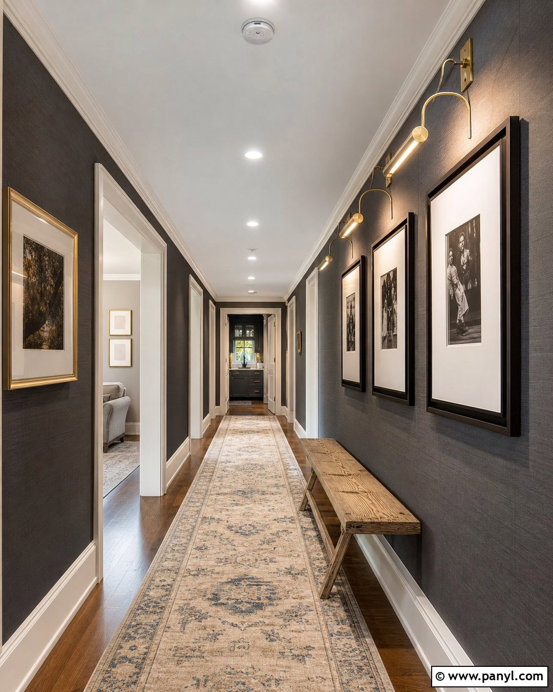 Grey Hallway Gallery Accent Wall - 35 grey accent wall ideas