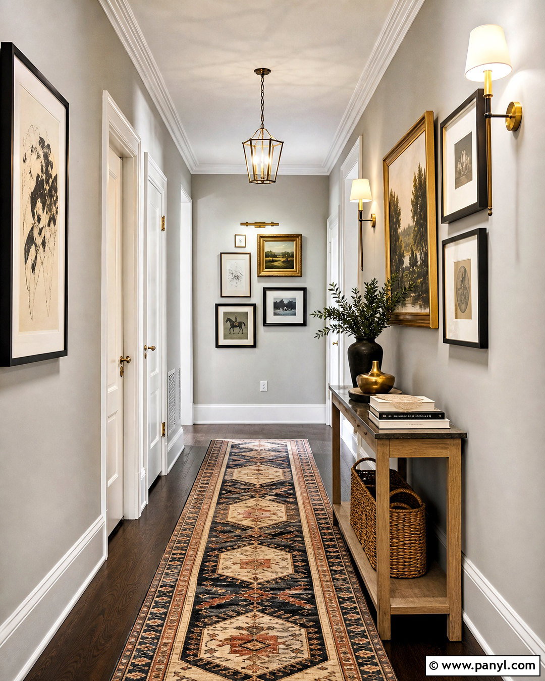 Grey Hallway With Gallery Wall - 20 grey interior design ideas