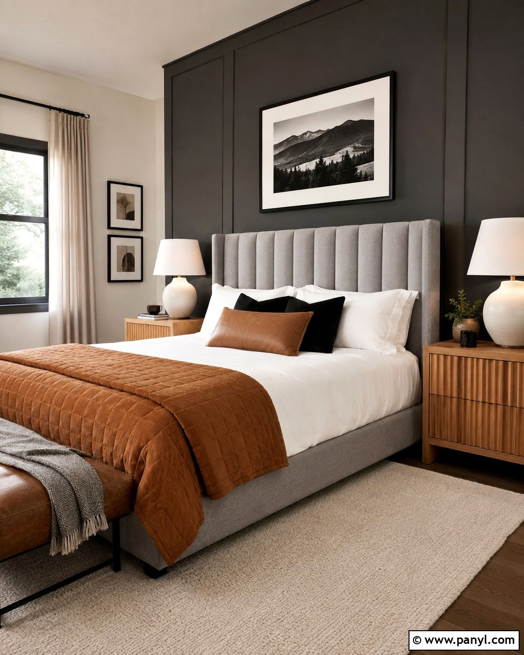 Grey Headboard With Black Walls - 20 Grey Headboard Wall Color Ideas