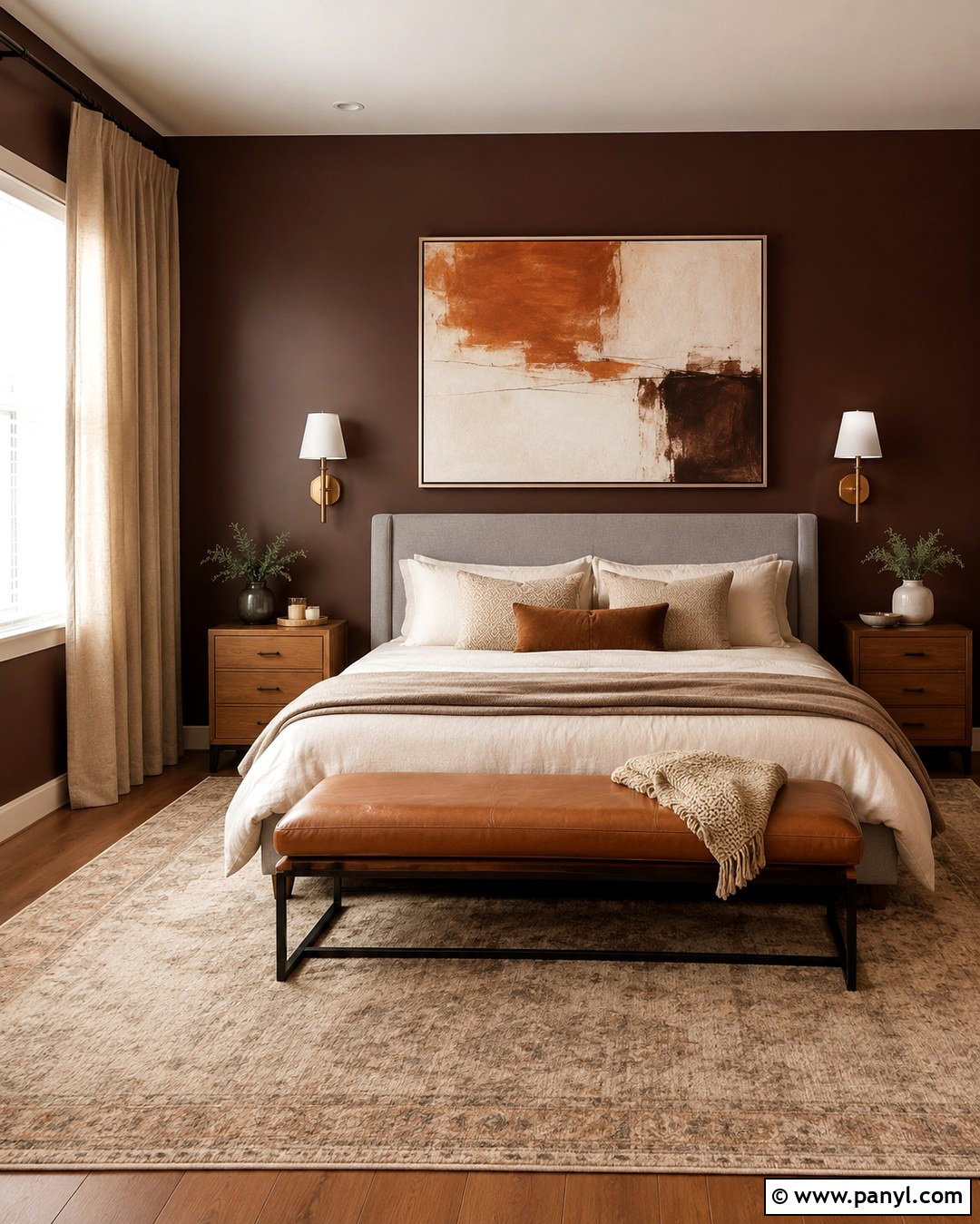 Grey Headboard With Chocolate Brown Walls - 20 Grey Headboard Wall Color Ideas