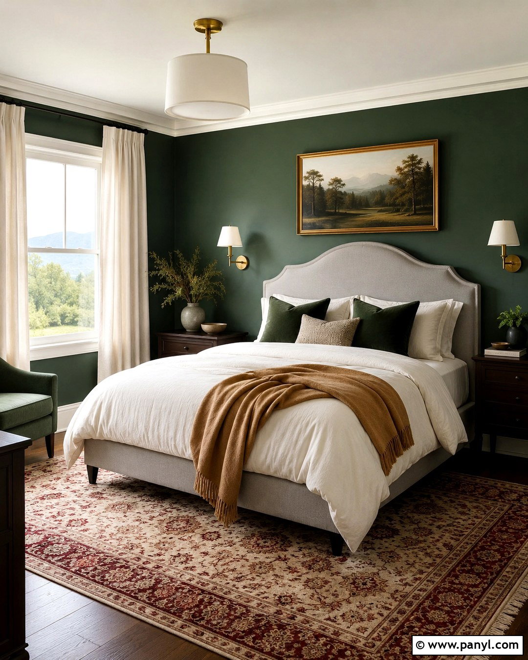 Grey Headboard With Forest Green Walls - 20 Grey Headboard Wall Color Ideas