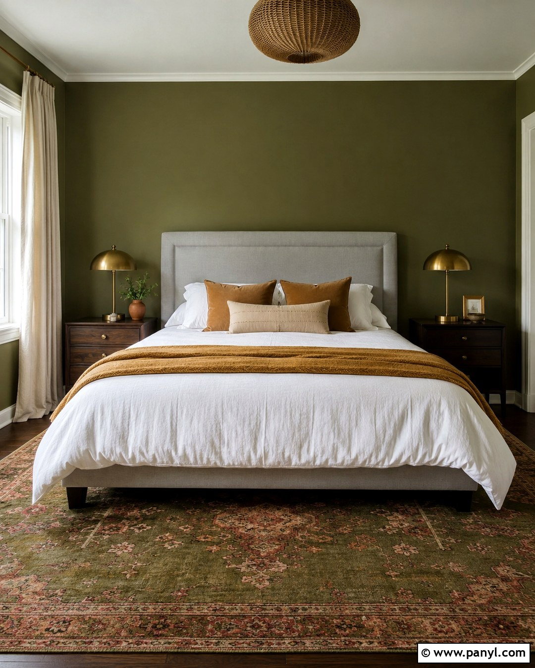 Grey Headboard With Olive Green Walls - 20 Grey Headboard Wall Color Ideas