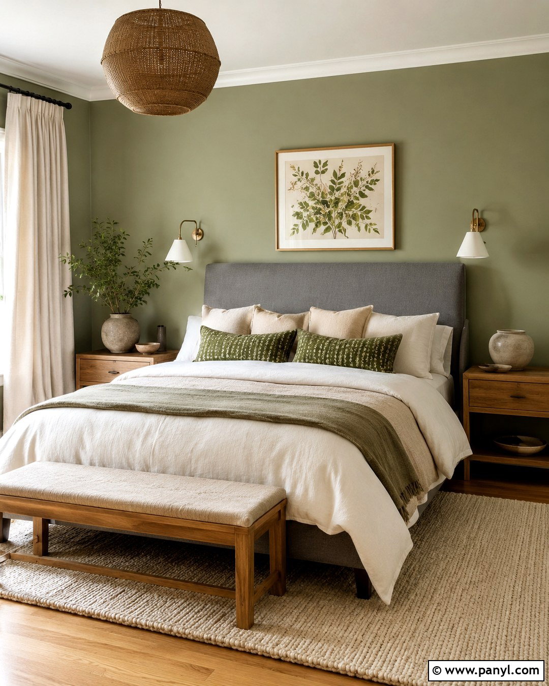 Grey Headboard With Sage Green Walls - 20 Grey Headboard Wall Color Ideas