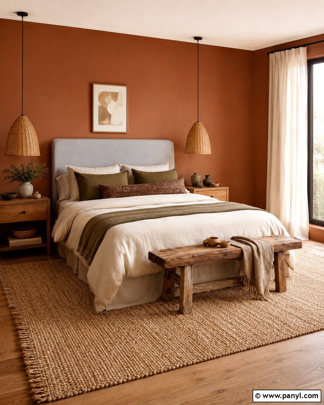 Grey Headboard With Terracotta Walls - 20 Grey Headboard Wall Color Ideas