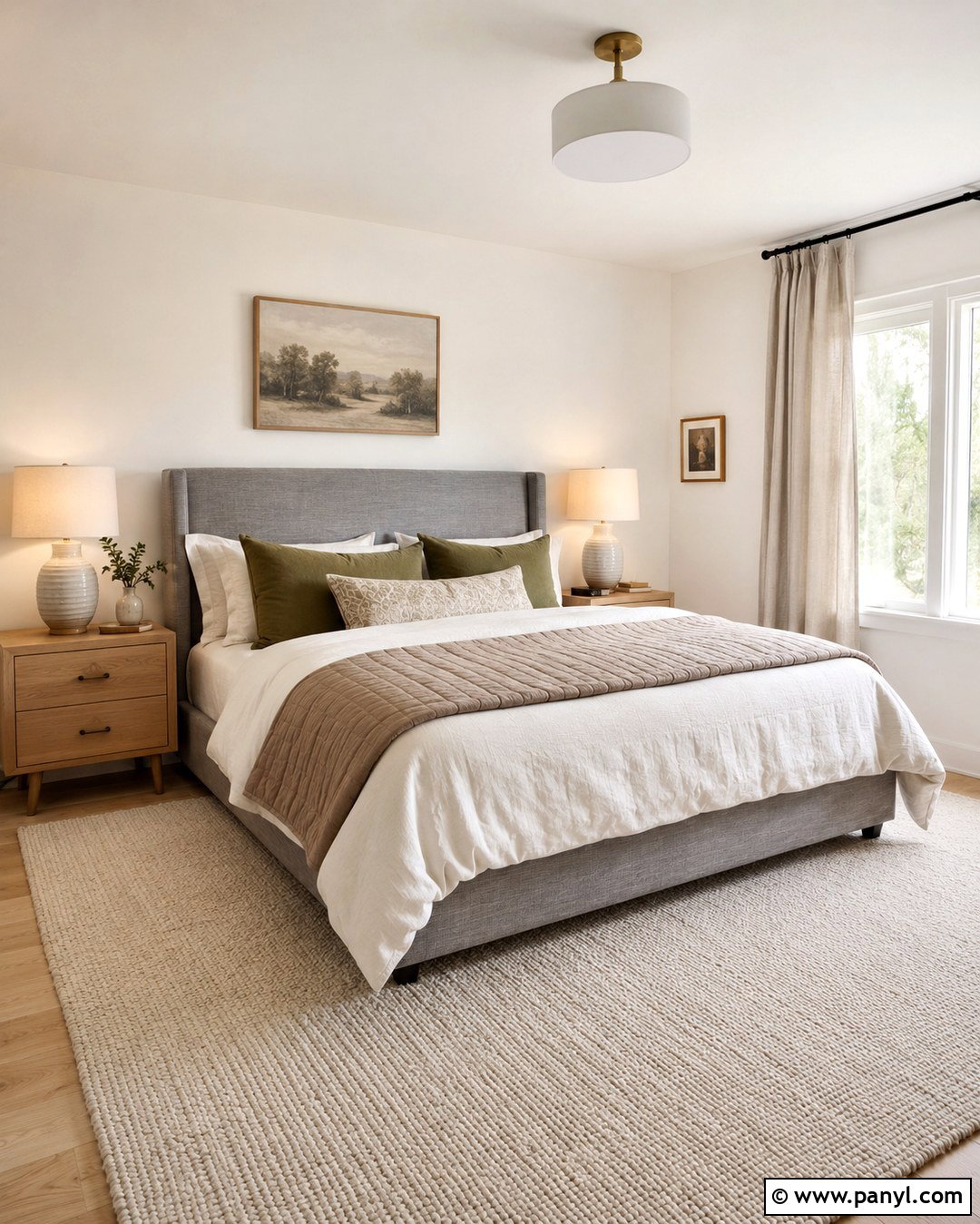 Grey Headboard With Warm White Walls - 20 Grey Headboard Wall Color Ideas