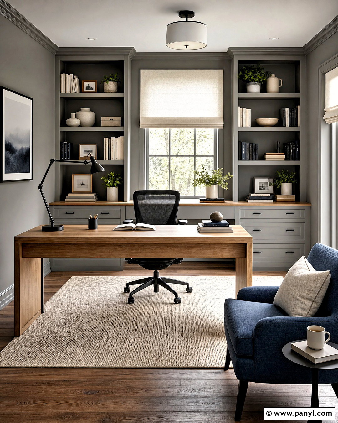 Grey Home Office - 20 grey color room ideas