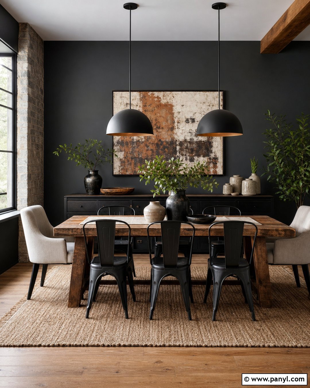 Grey Industrial Dining Room Wall - 25 Grey Room Wall Ideas