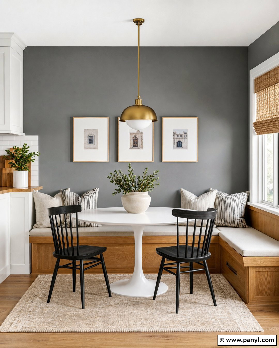 Grey Kitchen Breakfast Nook Accent Wall - 35 grey accent wall ideas