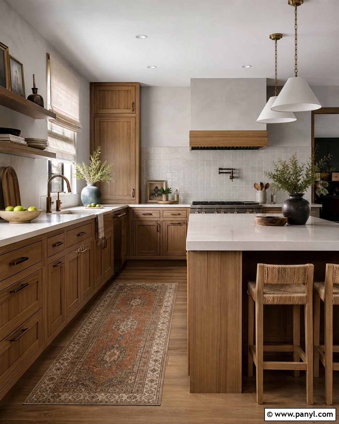 Grey Kitchen Walls With Wood Cabinets - 50 grey wall ideas
