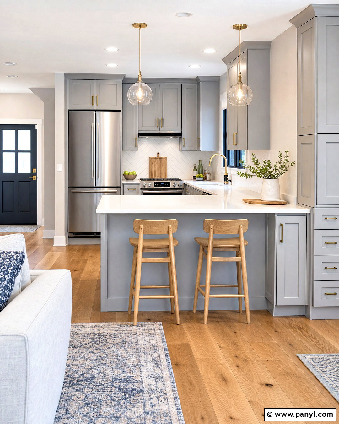 Grey Kitchen With A Small Peninsula - 20 small grey kitchen ideas