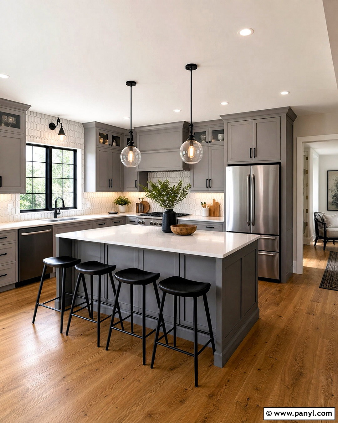 Grey Kitchen With Black Accents - 20 grey kitchen inspiration ideas