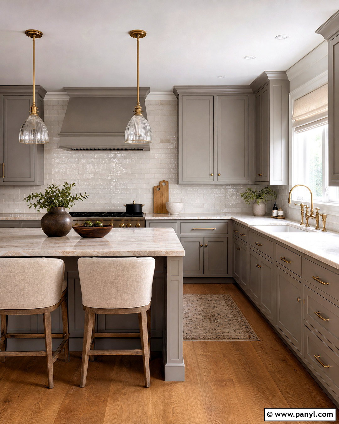 Grey Kitchen With Brass Hardware - 20 grey kitchen inspiration ideas